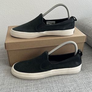 Sperry Top-Sider Crest Twin Gore Woven Embossed Slip-On Black Woven Leather 7.5